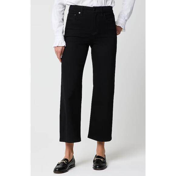 J.Crew Wide-Leg Crop Jeans Women’s 32 Black High Rise All-Day Stretch Denim - Picture 1 of 11